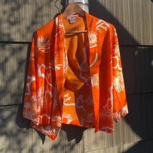 vintage orange/yellow cardi from Hawaii